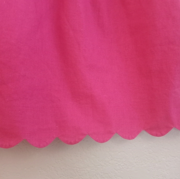J Crew Linen Cotton Scallop Hem Hot Pink Paperbag Waist Lined Casual Boho Skirt - Picture 3 of 6